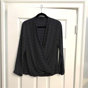 NWOT Ann Taylor Polka Dot Overlap Low Blouse